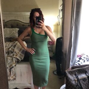 Zara asymmetrical striped midi dress